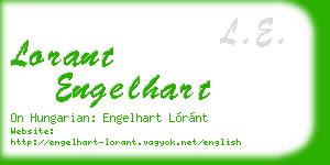 lorant engelhart business card
